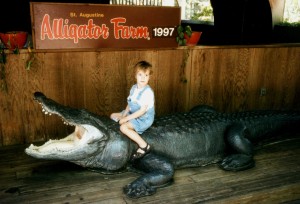 Eighteen years ago, Beatrice Kuehnl met Gomek, the large, preserved crocodilian at the St. Augustine Alligator Farm. Photo provided by Ralf Kuehnl