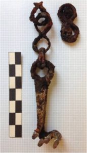 Iron Key and Key Chain, from Well 2, Cetamura (courtesy of N. T. de Grummond) 