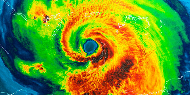 Geocolor image of a hurricane